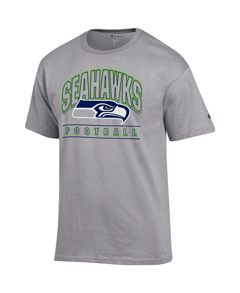 Champion Men's Heather Gray Seattle Seahawks Football T-Shirt