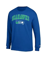 Champion Men's Royal Seattle Seahawks Arch Over Logo Long Sleeve T-Shirt
