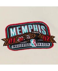 Mitchell & Ness Men's Cream Memphis Grizzlies Hardwood Classics Chainstitch Premium Fleece Hoodie