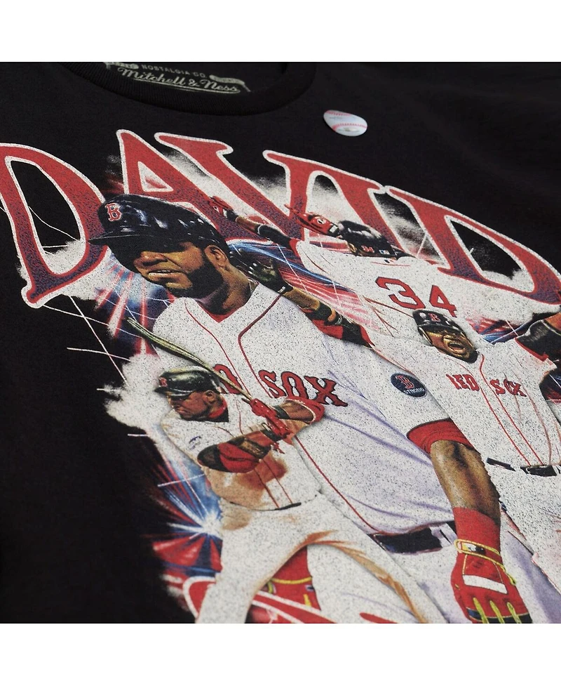 Mitchell & Ness Men's David Ortiz Black Boston Red Sox Legendary Collage Player T-Shirt