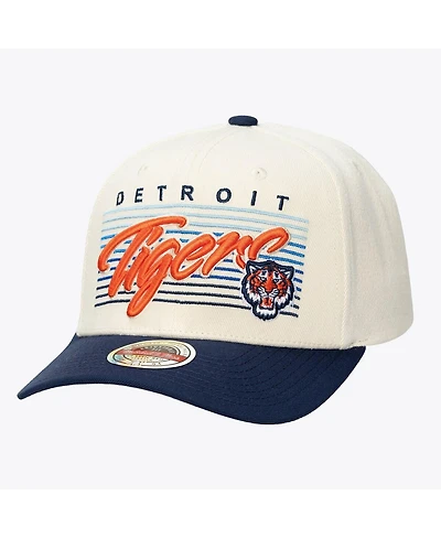 Mitchell & Ness Men's and Women's Cream Detroit Tigers Retro Lines Stretch Snapback Hat