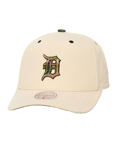 Mitchell & Ness Men's and Women's Cream Detroit Tigers Camo Logo Pro Crown Snapback Hat