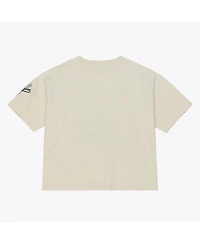 Mitchell & Ness Women's Cream Los Angeles Dodgers Cooperstown Yacht Rock Boxy Cropped T-Shirt