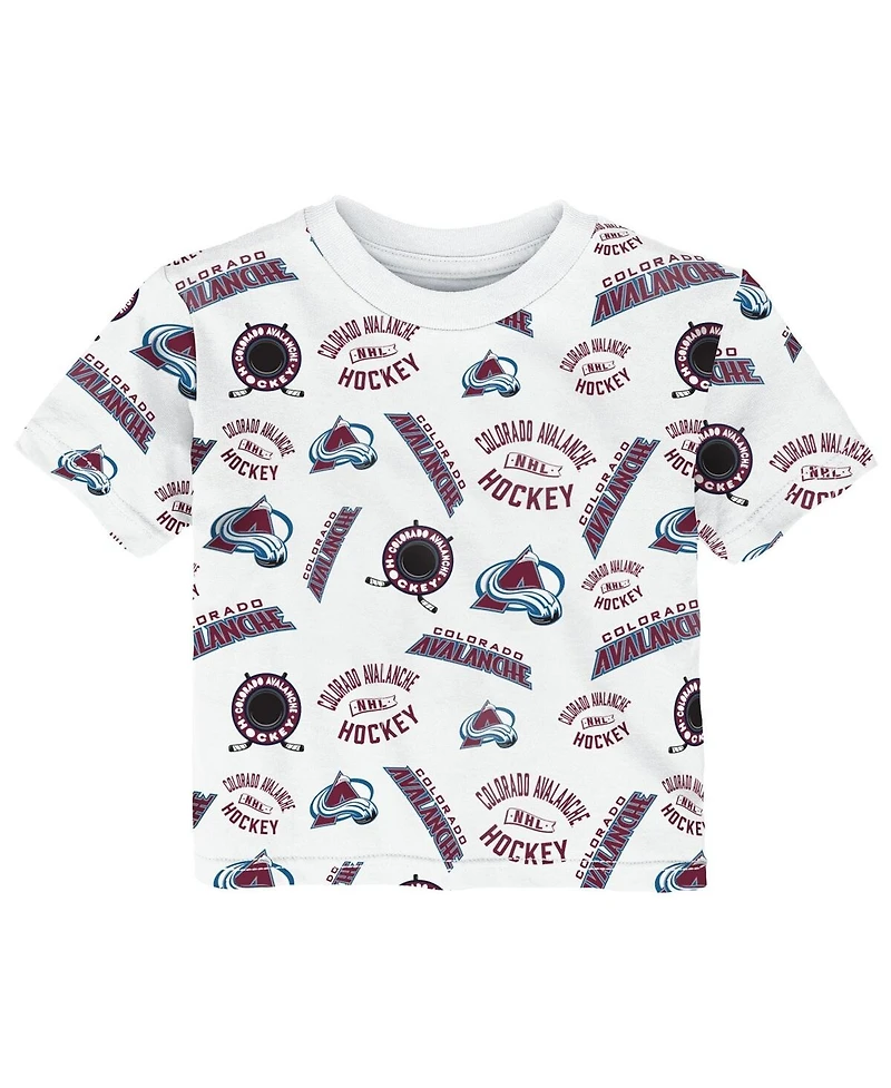 Outerstuff Toddler White Colorado Avalanche Run Down All-Over-Print T-Shirt