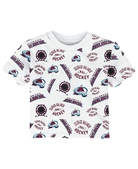 Outerstuff Toddler White Colorado Avalanche Run Down All-Over-Print T-Shirt