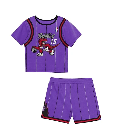 Mitchell & Ness Toddler 2-Piece Vince Carter Purple Toronto Raptors Play by Place T-Shirt and Shorts Set