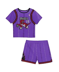 Mitchell & Ness Toddler 2-Piece Vince Carter Purple Toronto Raptors Play by Place T-Shirt and Shorts Set
