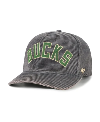 '47 Brand Men's Charcoal Milwaukee Bucks Reclaim Snow Wash Corduroy Adjustable Hitch Hat