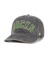 '47 Brand Men's Charcoal Milwaukee Bucks Reclaim Snow Wash Corduroy Adjustable Hitch Hat