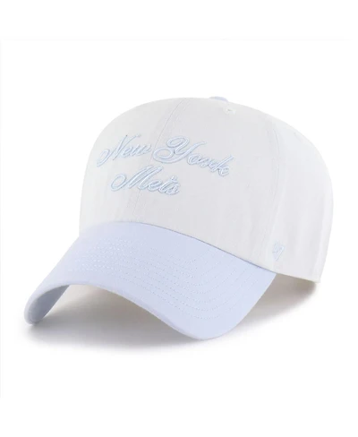 '47 Brand Women's White/Light Blue New York Mets Gelato Two-Tone Clean Up Adjustable Hat