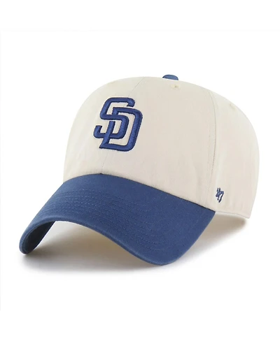 '47 Brand Men's Natural/Blue San Diego Padres Two-Tone Fashion Clean Up Adjustable Hat