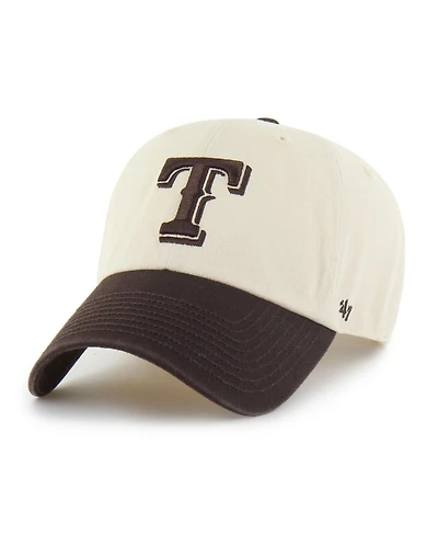'47 Brand Men's Natural/Brown Texas Rangers Two-Tone Fashion Clean Up Adjustable Hat