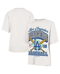Stoney Clover Lane X '47 Brand Women's Sand Los Angeles Dodgers Crossover Base Foundation T-Shirt