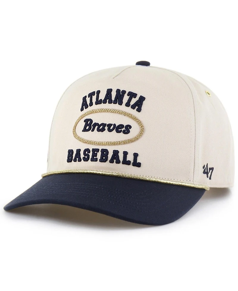 Stoney Clover Lane X '47 Brand Men's Natural/Navy Atlanta Braves Glitter Rope Hitch Adjustable Hat