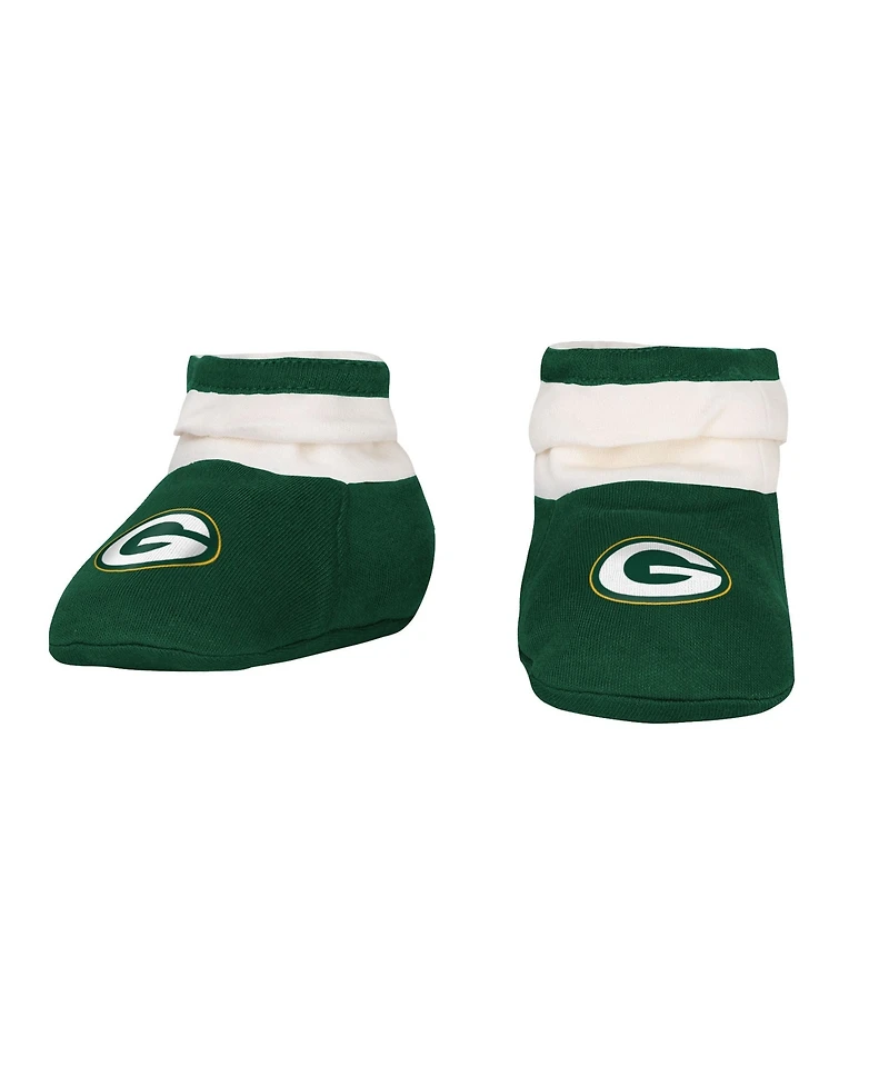 Outerstuff Baby Boys and Girls Green 3-Piece Bay Packers Up One Bodysuit, Bib and Booties Set