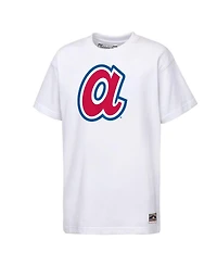 Mitchell & Ness Big Boys and Girls White Atlanta Braves Cooperstown Concession T-Shirt