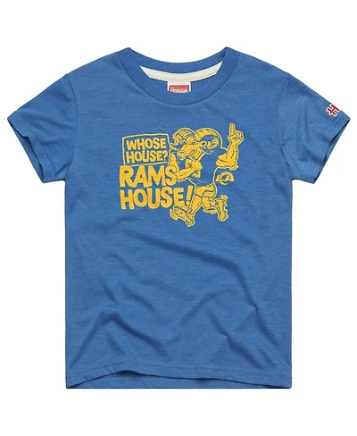 Homage Big Boys and Girls Royal Los Angeles Rams Whose House Mascot Tri-Blend T-Shirt