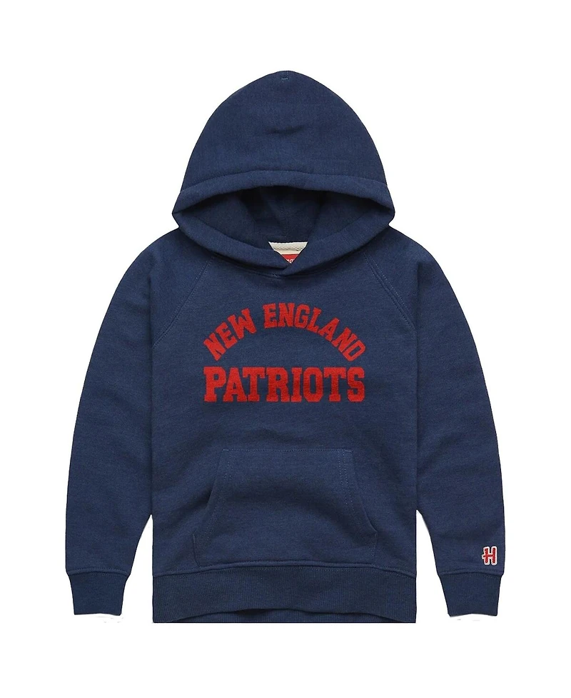Homage Big Boys and Girls Navy New England Patriots Classic Tri-Blend Hoodie