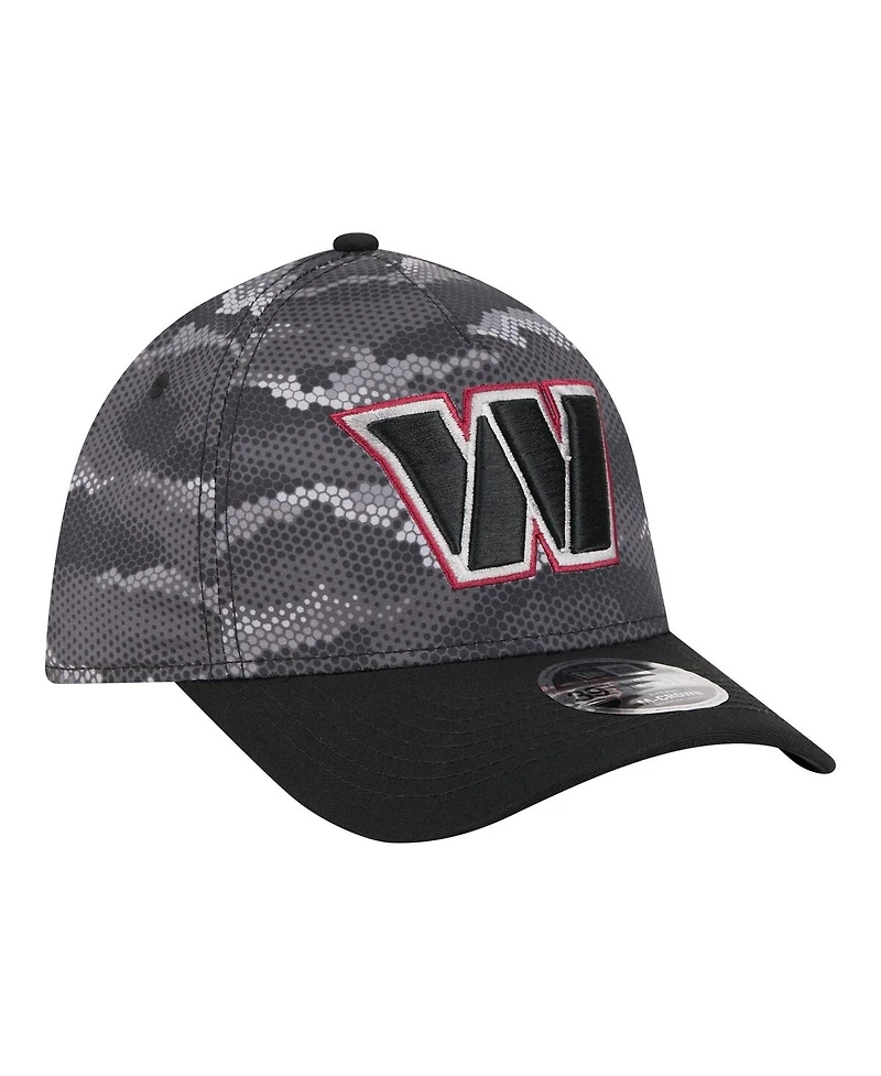 New Era Men's Black Washington Commanders Camo A-Frame 39THIRTY Flex Hat