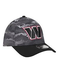 New Era Men's Black Washington Commanders Camo A-Frame 39THIRTY Flex Hat