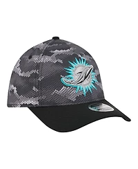 New Era Men's Black Miami Dolphins Camo A-Frame 39THIRTY Flex Hat