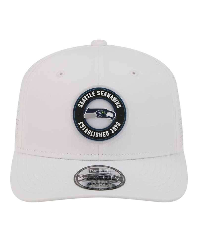 New Era Men's White Seattle Seahawks Coolera 9SEVENTY Adjustable Hat