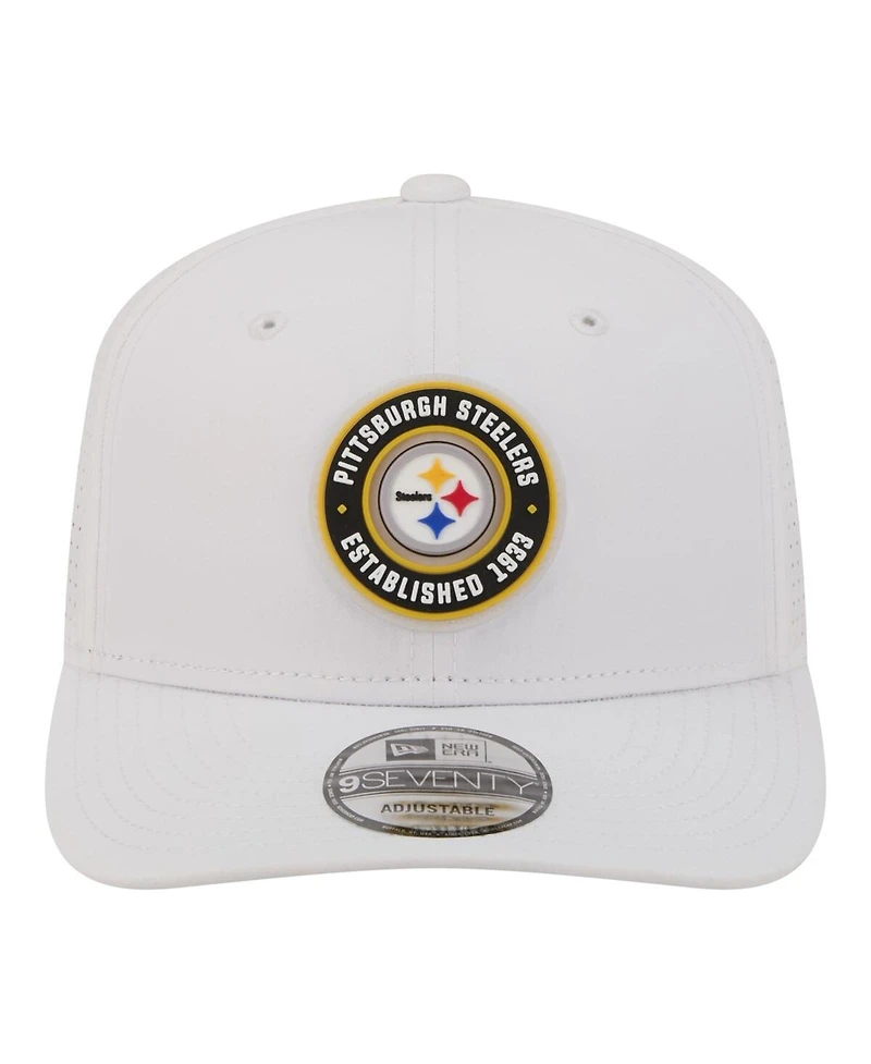 New Era Men's White Pittsburgh Steelers Coolera 9SEVENTY Adjustable Hat