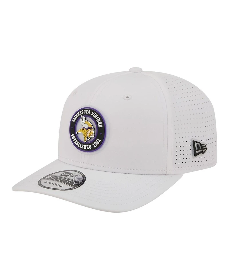 New Era Men's White Minnesota Vikings Coolera 9SEVENTY Adjustable Hat