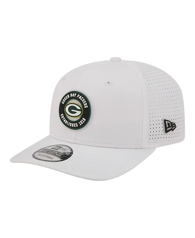 New Era Men's White Green Bay Packers Coolera 9SEVENTY Adjustable Hat
