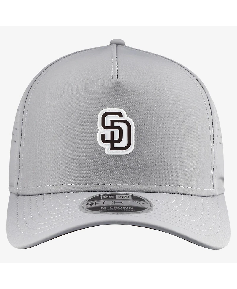New Era Men's Gray San Diego Padres Micro Logo 9FORTY M-Crown A-Frame Adjustable Hat