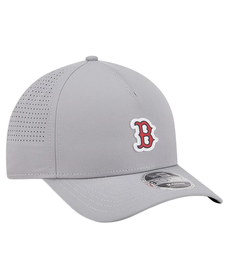 New Era Men's Gray Boston Red Sox Micro Logo 9FORTY M-Crown A-Frame Adjustable Hat