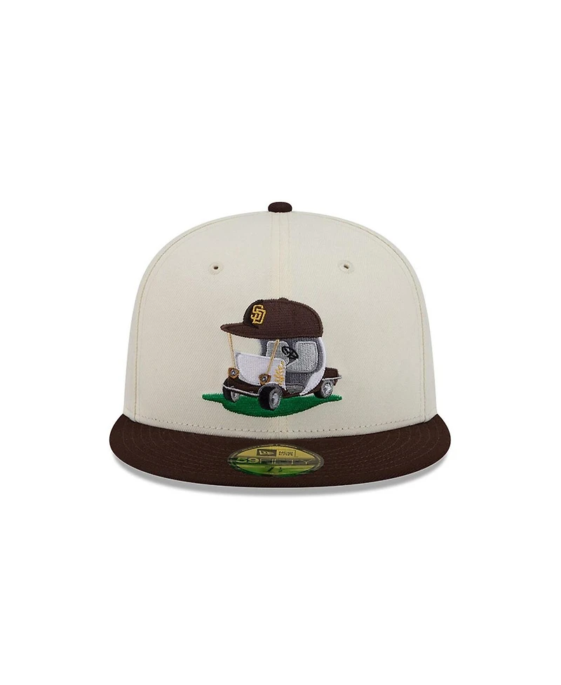 New Era Men's Cream/Brown San Diego Padres Bullpen Cart 59FIFTY Fitted Hat