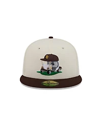 New Era Men's Cream/Brown San Diego Padres Bullpen Cart 59FIFTY Fitted Hat
