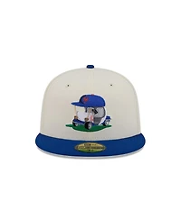 New Era Men's Cream/Royal York Mets Bullpen Cart 59FIFTY Fitted Hat