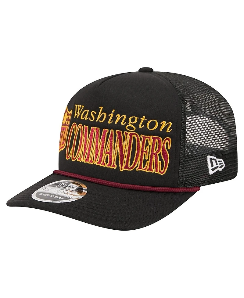 New Era Men's Black Washington Commanders Throwback Foam 19TWENTY Adjustable Hat
