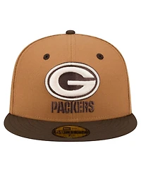 New Era Men's Light Brown/Dark Brown Green Bay Packers Two-Tone Walnut 59FIFTY Fitted Hat