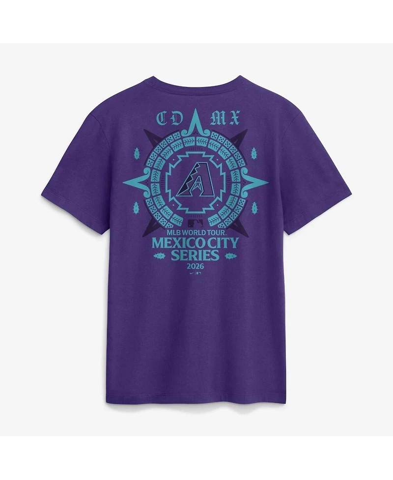 Nike Men's Purple Arizona Diamondbacks Mlb World Tour: Mexico City Series Graphic T-Shirt