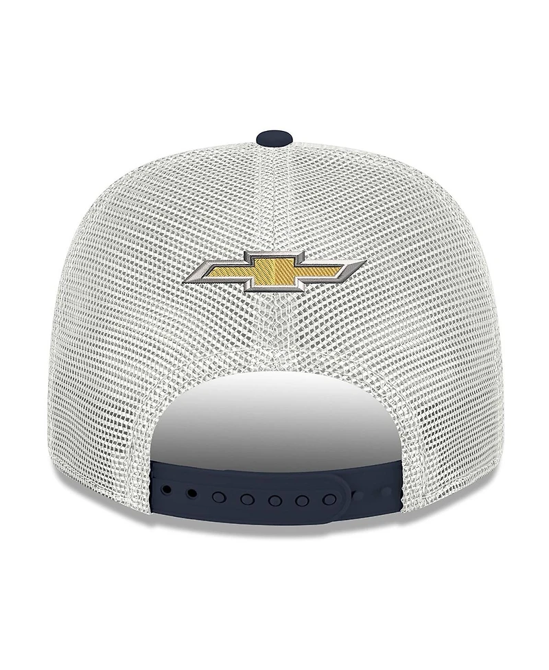 New Era Men's Navy/White Chase Elliott 2026 Kelly Blue Book 9SEVENTY Adjustable Trucker Hat