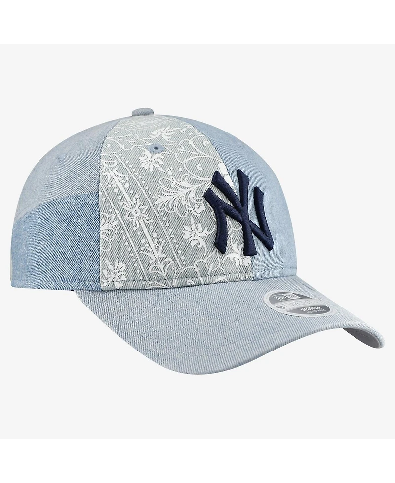 New Era Women's New York Yankees Denim Patchwork 9TWENTY Adjustable Hat