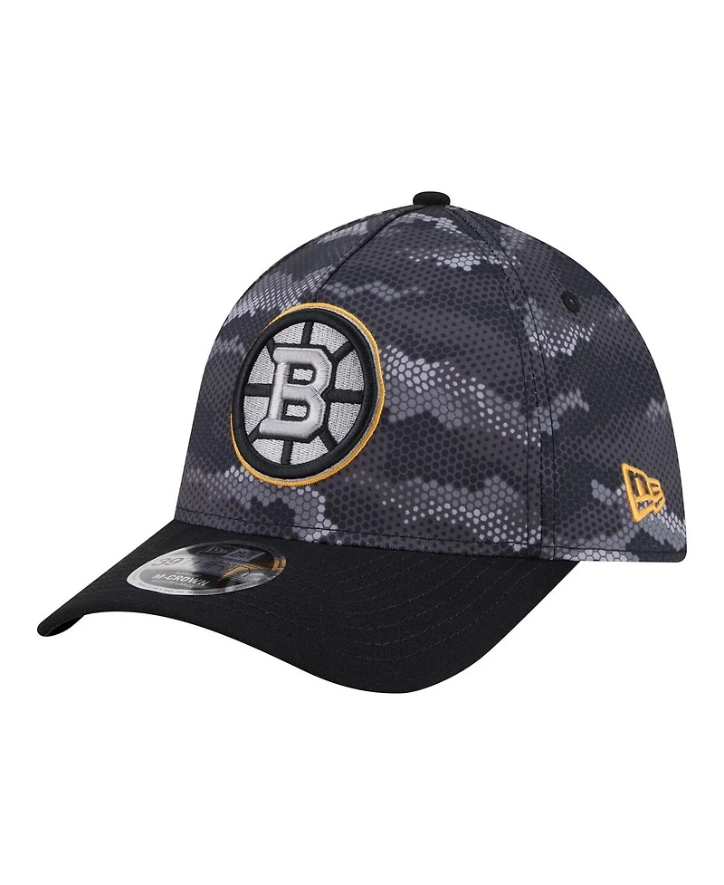 New Era Men's Black Boston Bruins Zero Dark 39THIRTY Flex Hat