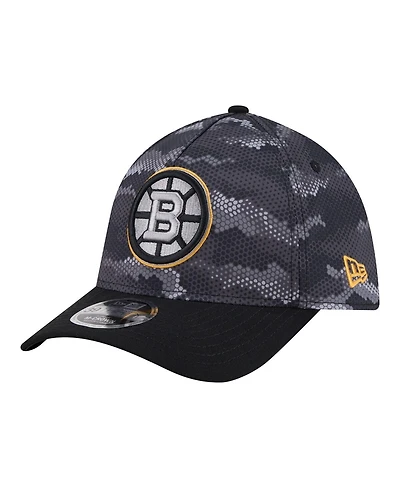 New Era Men's Black Boston Bruins Zero Dark 39THIRTY Flex Hat