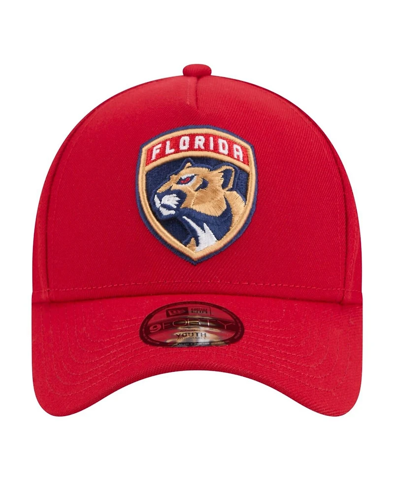 New Era Big Boys and Girls Red Florida Panthers 9FORTY A-Frame Adjustable Hat