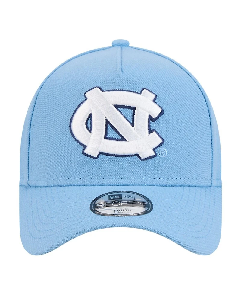 New Era Big Boys and Girls Carolina Blue North Carolina Tar Heels 9FORTY A-Frame Adjustable Hat