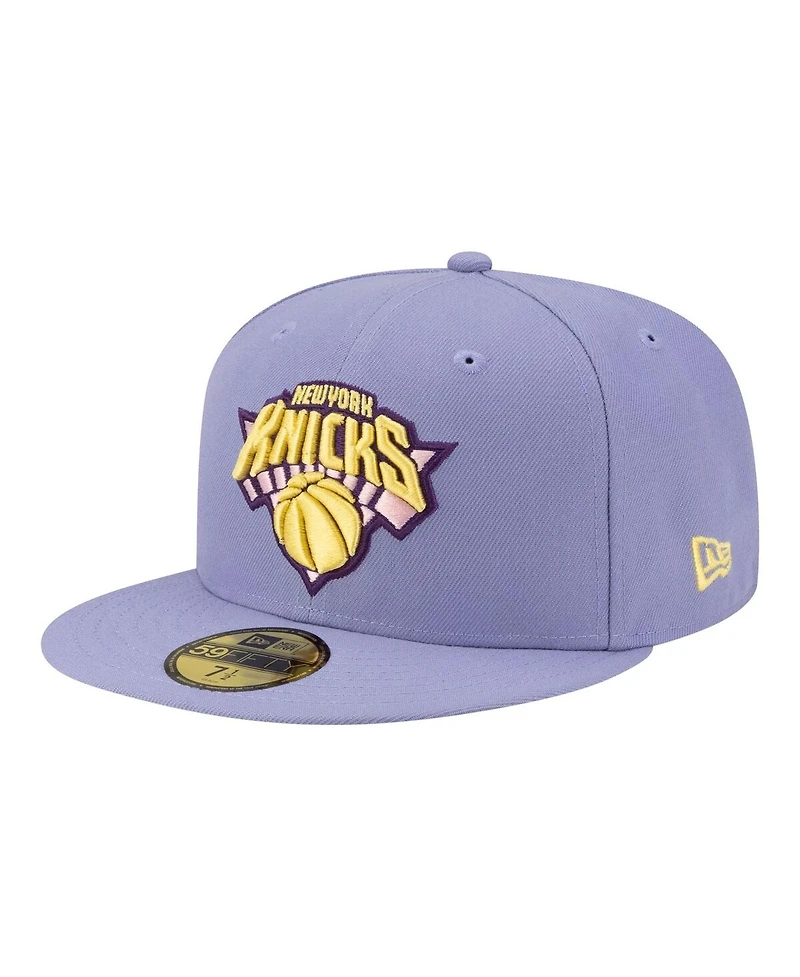 New Era Men's Lavender York Knicks Color Pack 59FIFTY Fitted Hat