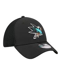 New Era Men's Black San Jose Sharks Logo 39THIRTY Flex Hat