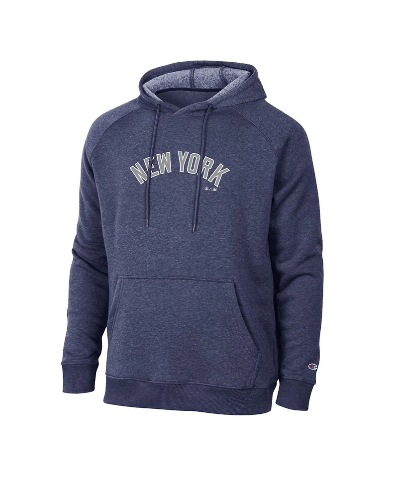 Champion Men's Navy New York Yankees Triumph Tri-Blend Raglan Hoodie