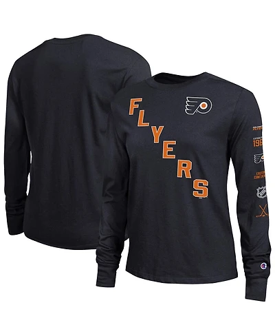 Champion Women's Black Philadelphia Flyers 2-Hit Long Sleeve T-Shirt