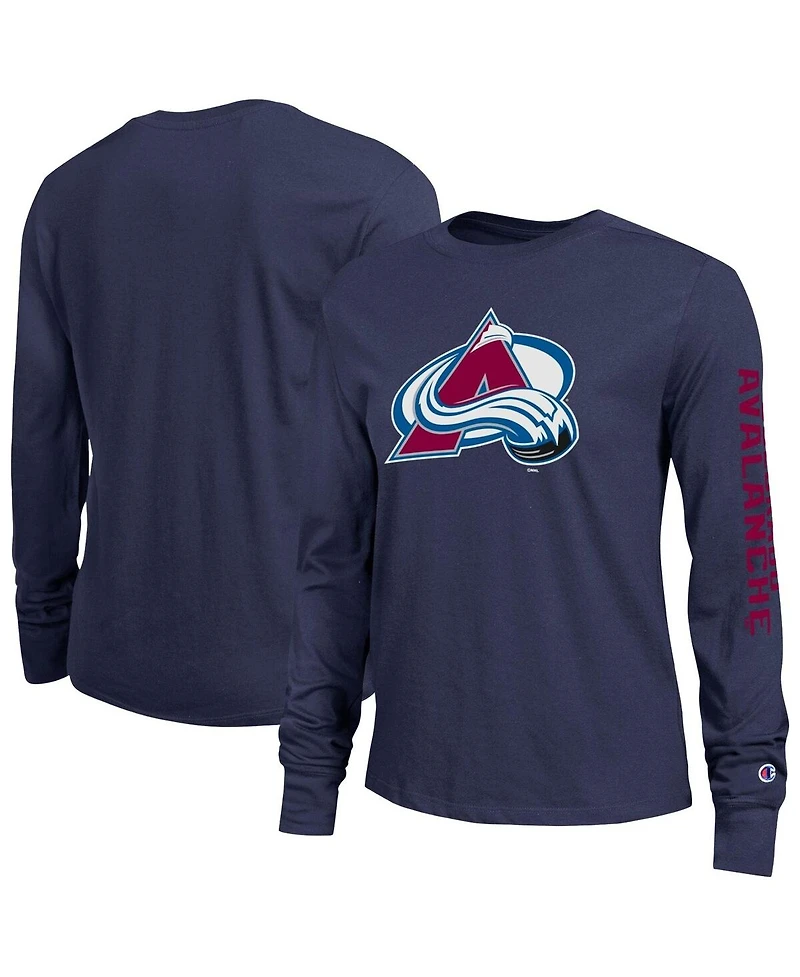 Champion Women's Blue Colorado Avalanche 2-Hit Long Sleeve T-Shirt