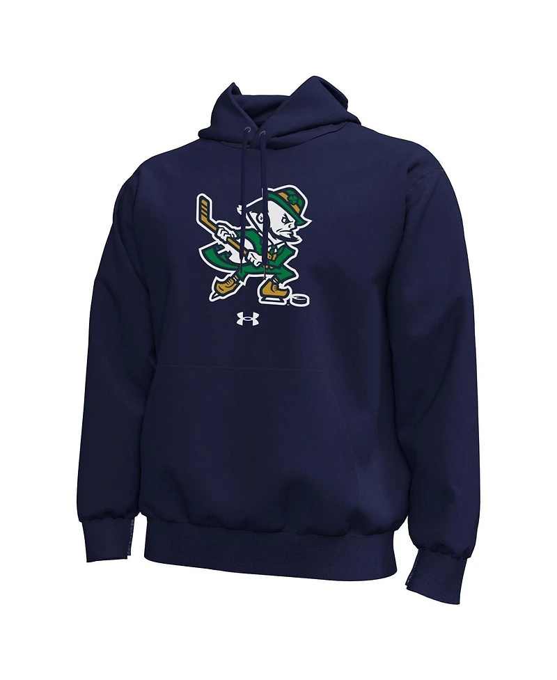 Under Armour Men's Navy Notre Dame Fighting Irish Hockey Leprechaun Fleece Hoodie