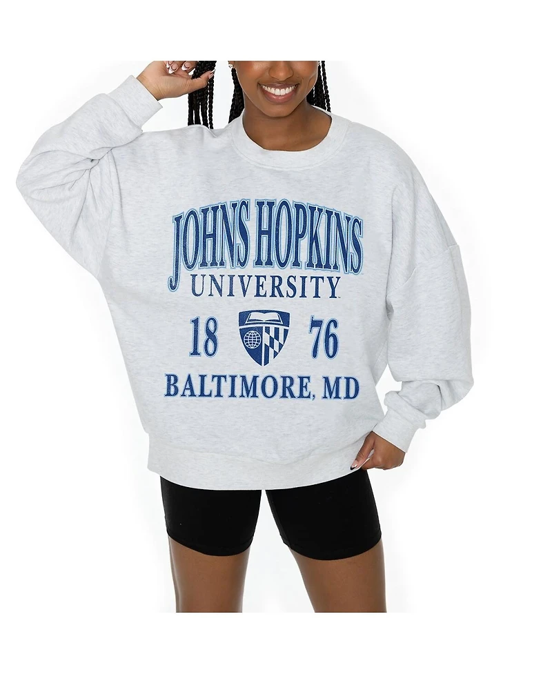 Gameday Couture Women's Ash Johns Hopkins Blue Jays Premium Fleece Pullover Sweatshirt